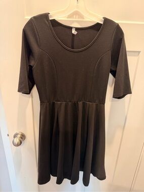 Coco Love Black Fit Flare Dress Medium Stretch Skater Dress Made USA